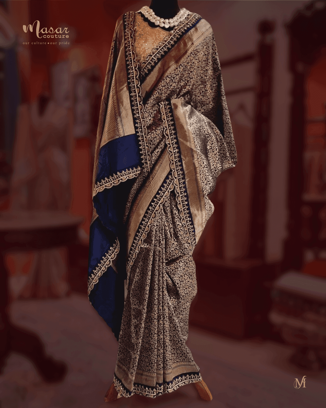 Heirloom Banarasi Saree (Blue)