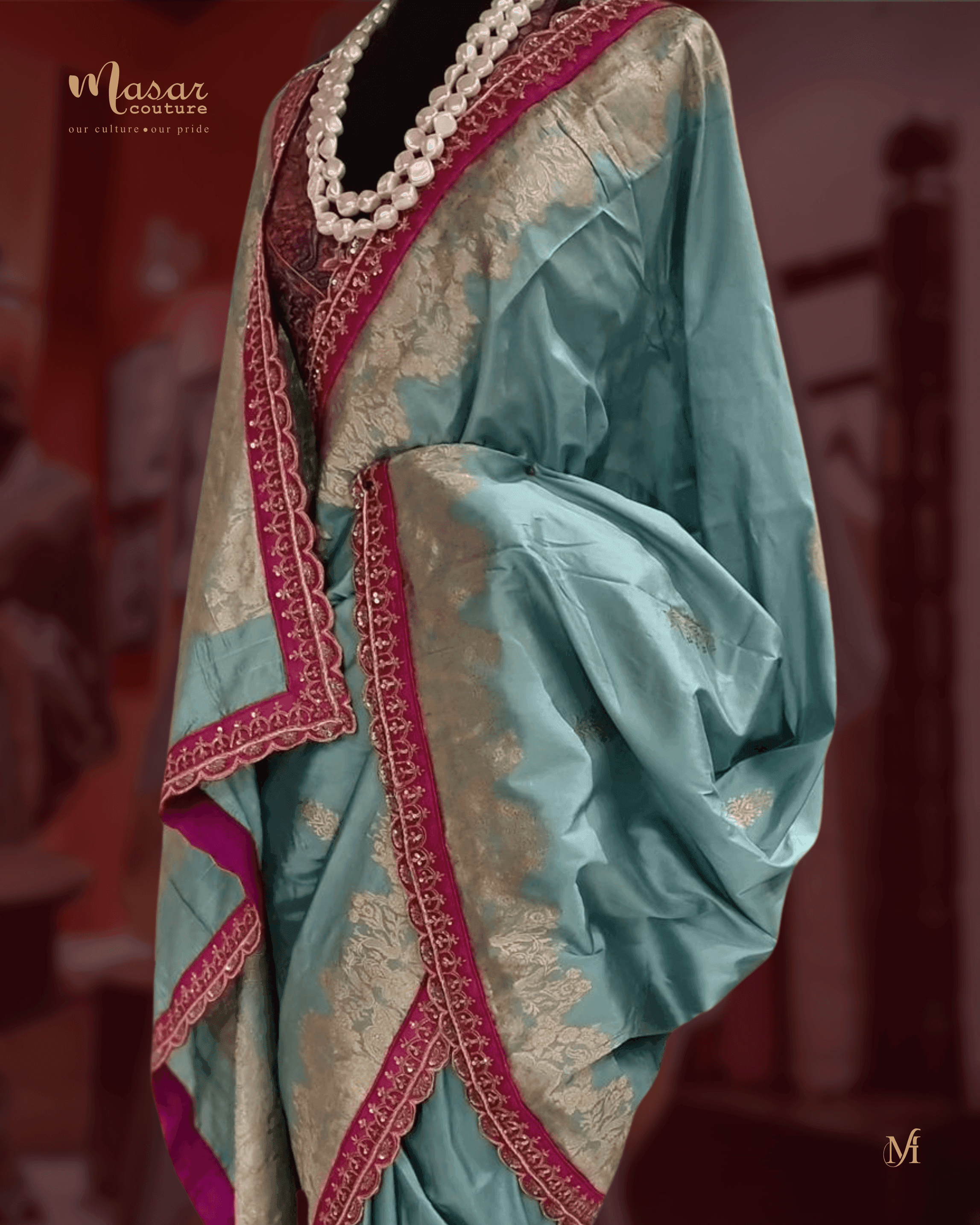 Heirloom Banarasi Saree (Sky Blue)